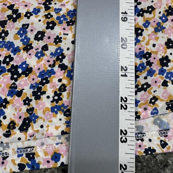 Ann Taylor Factory Shirt Womens XL Blue Pink Yellow Floral Cowl Neck Blouse - Picture 5 of 7